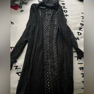 Maurices black see through cardigan